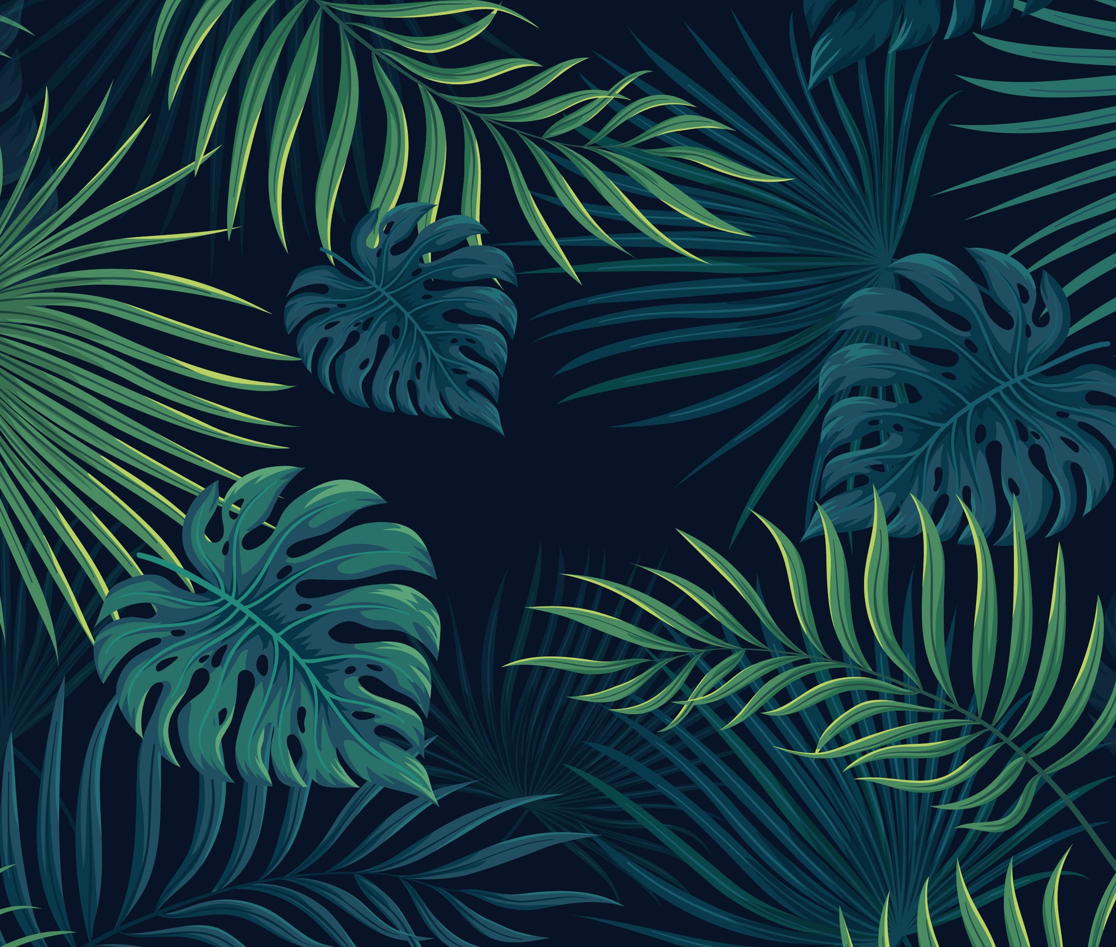 Tropical Leaves Background       